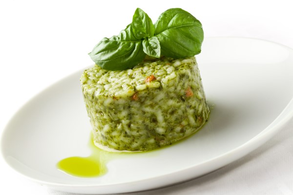 arroz con albahaca