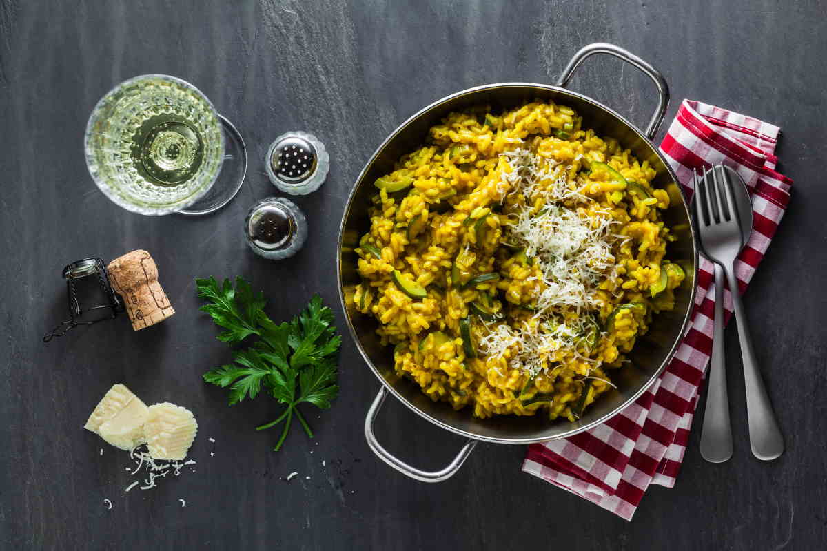 Calabacín de azafrán de risotto