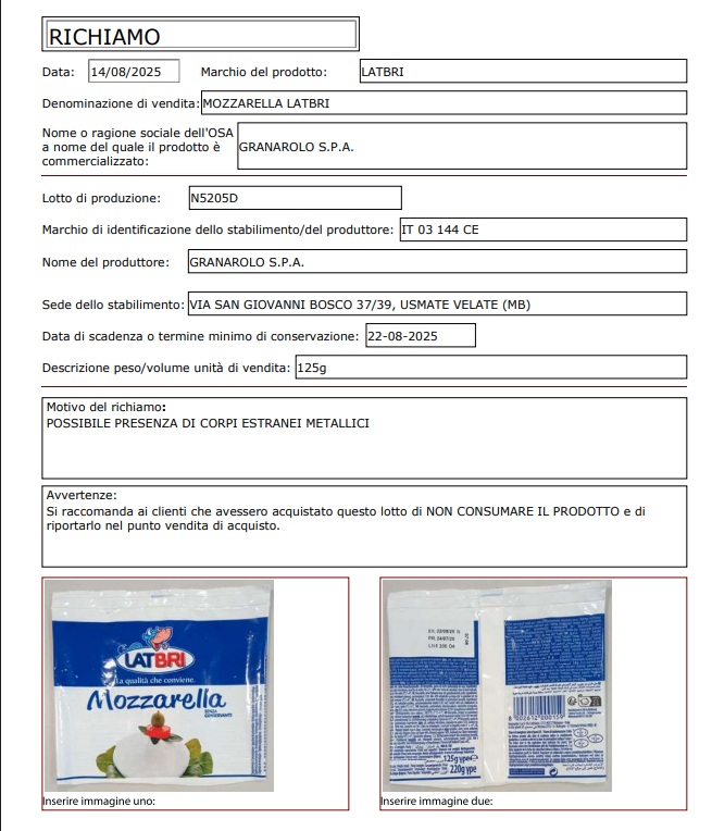 recuerda mozzarella latbri