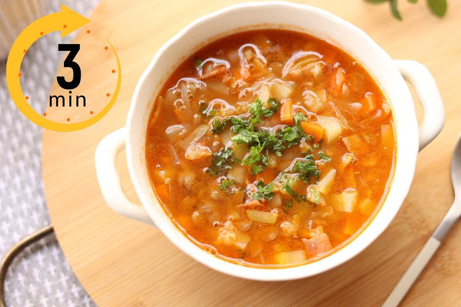 zuppe scaldare 3 minuti