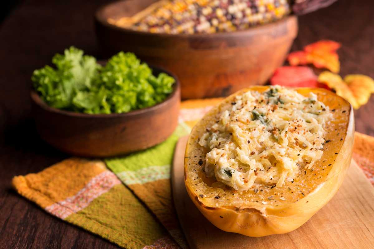 calabaza espagueti con queso