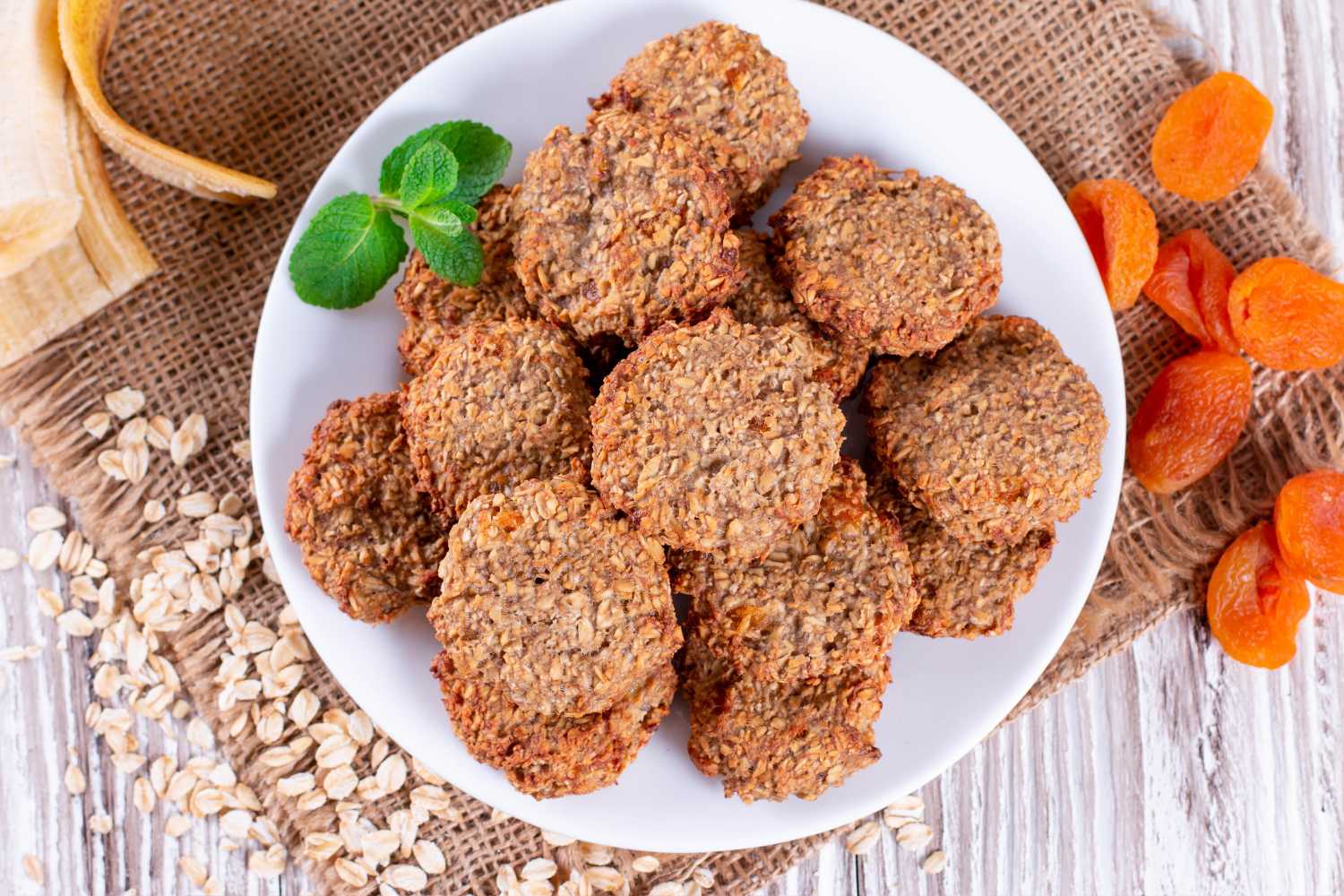 Galletas de avena, plátano y calabaza