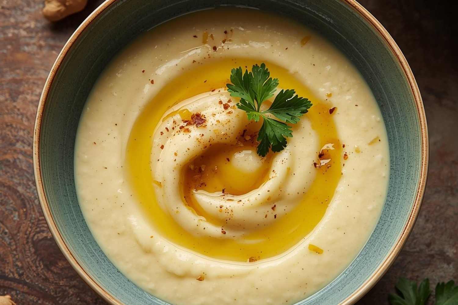 vellutata sedano rapa con patate e zenzero