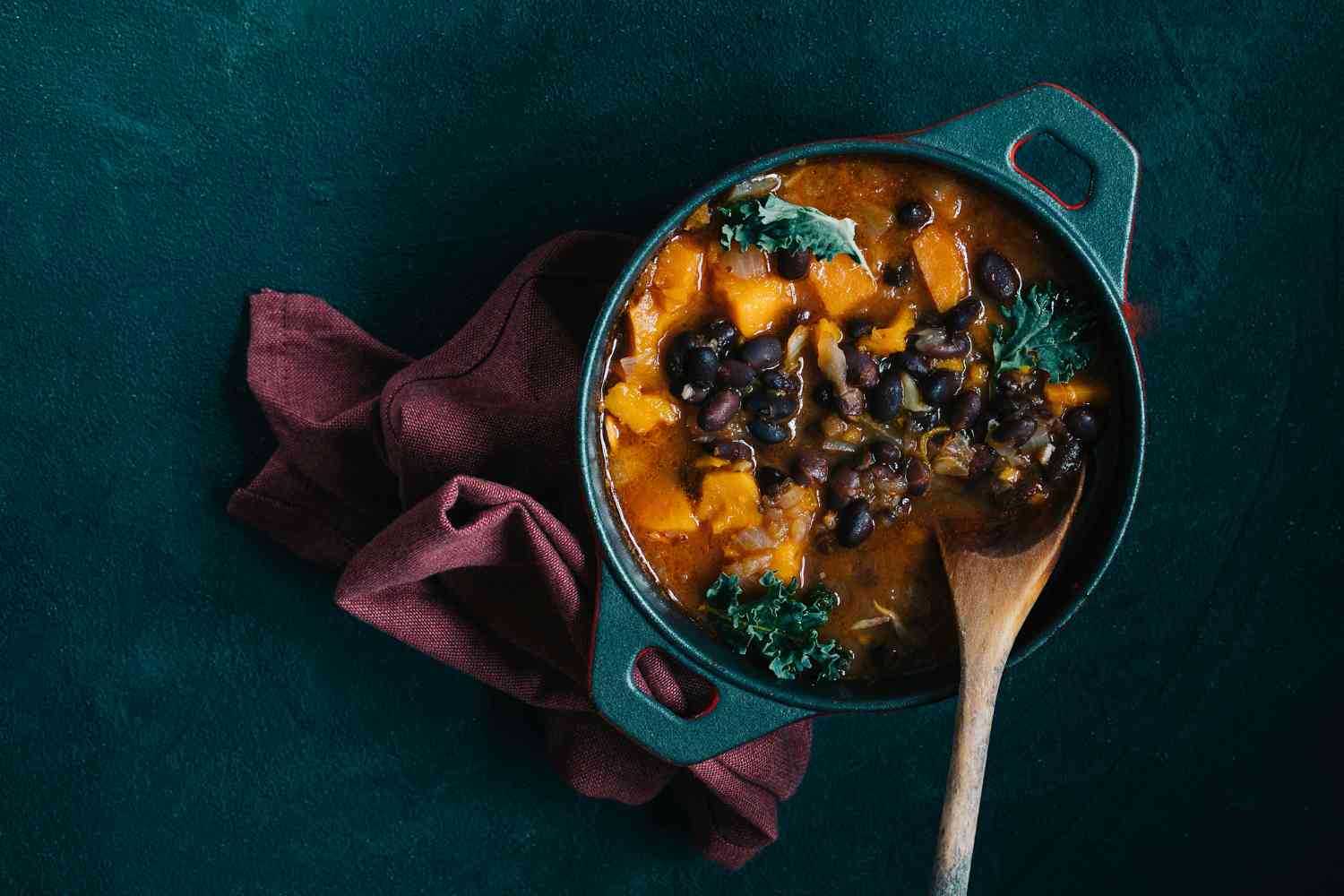 chile calabaza y frijoles