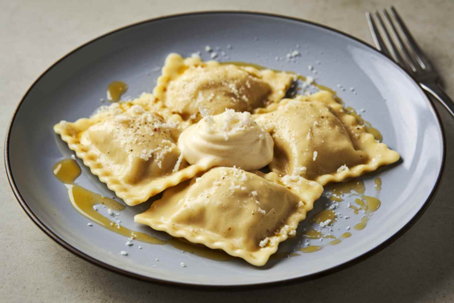 Raviolis rellenos de alcachofas