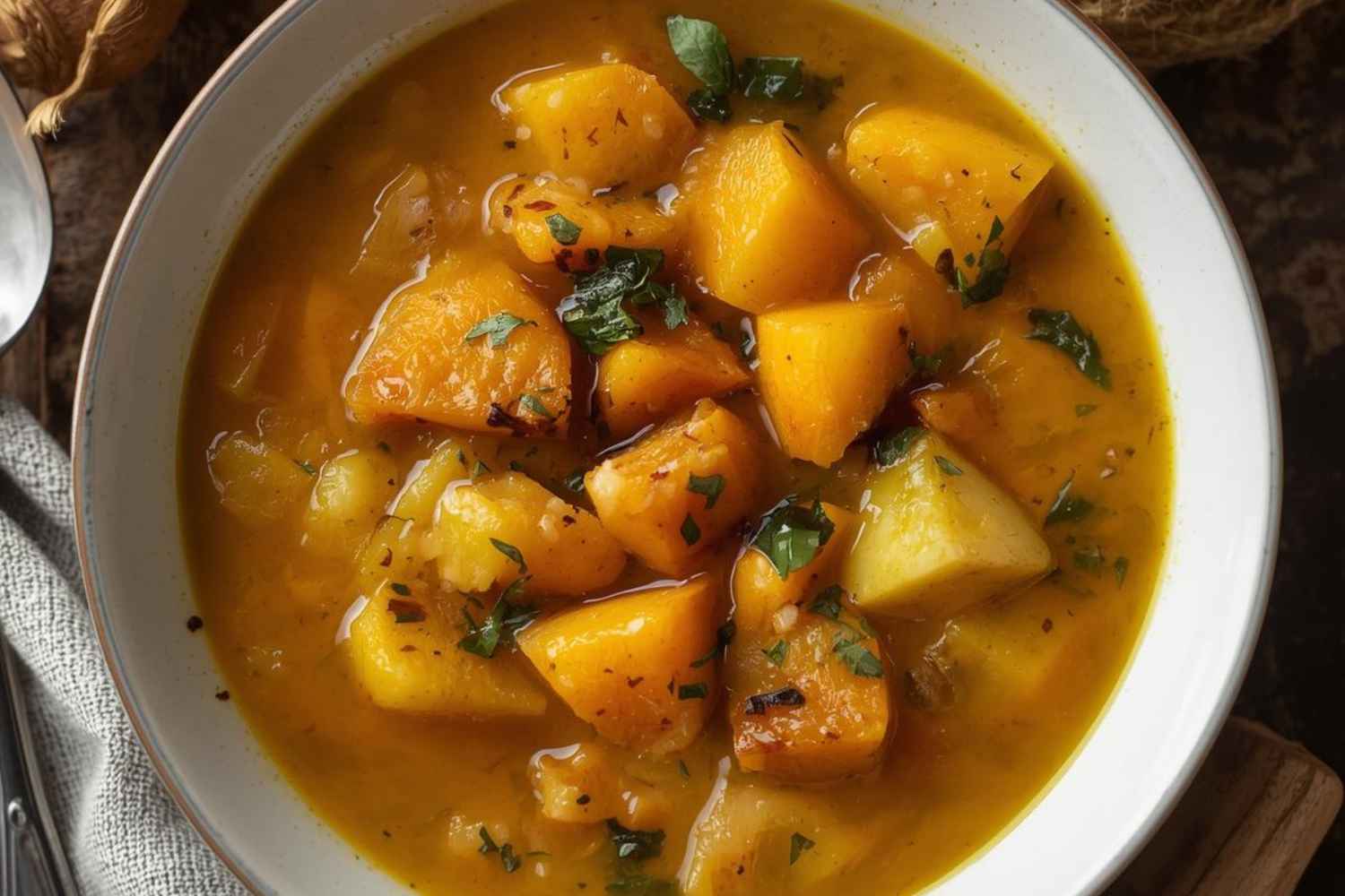 sopa de calabaza y patatas