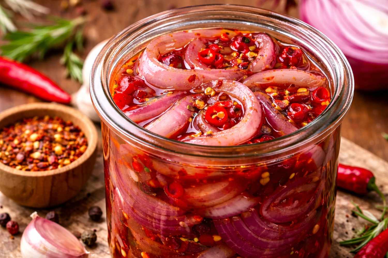 cebollas agridulces condimentadas con chile