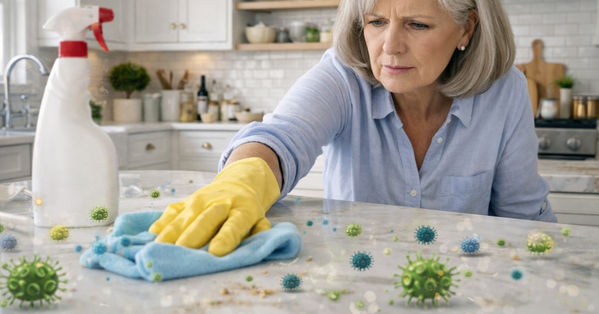 woman cleaning the grossest spots in your kitchen