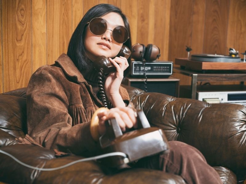 chica vintage de los años 70