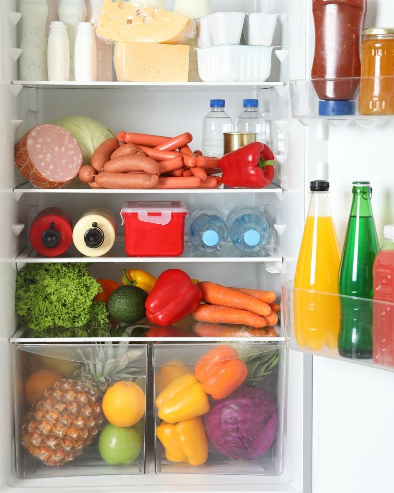 dentro de un refrigerador 