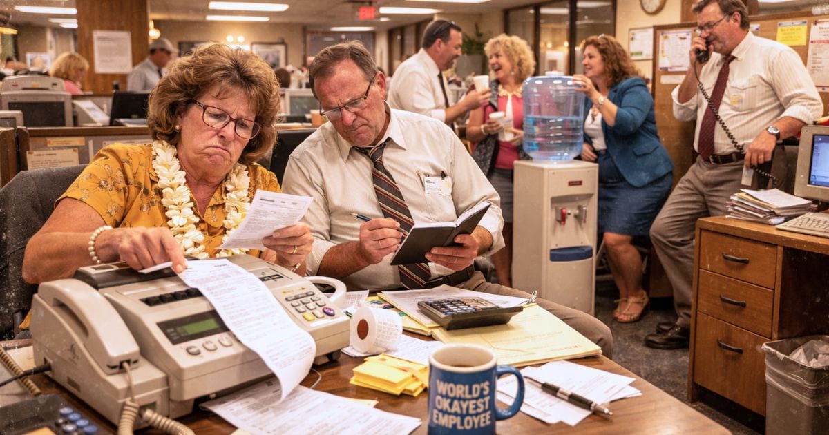 boomers in an office (Laughable Things That Will Die Off With The Baby Boomers article)