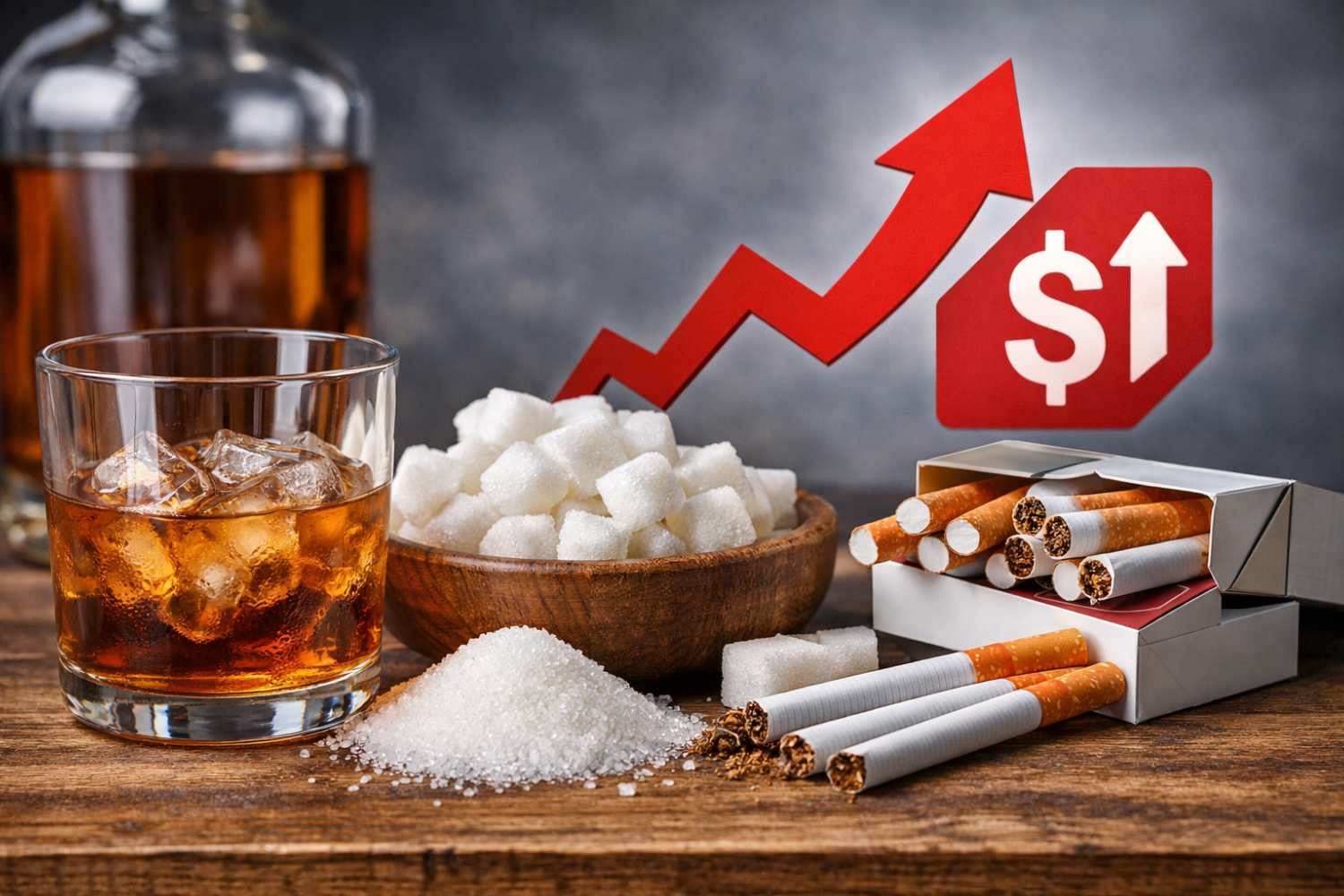 prezzo alcolici zuccheri tabacco