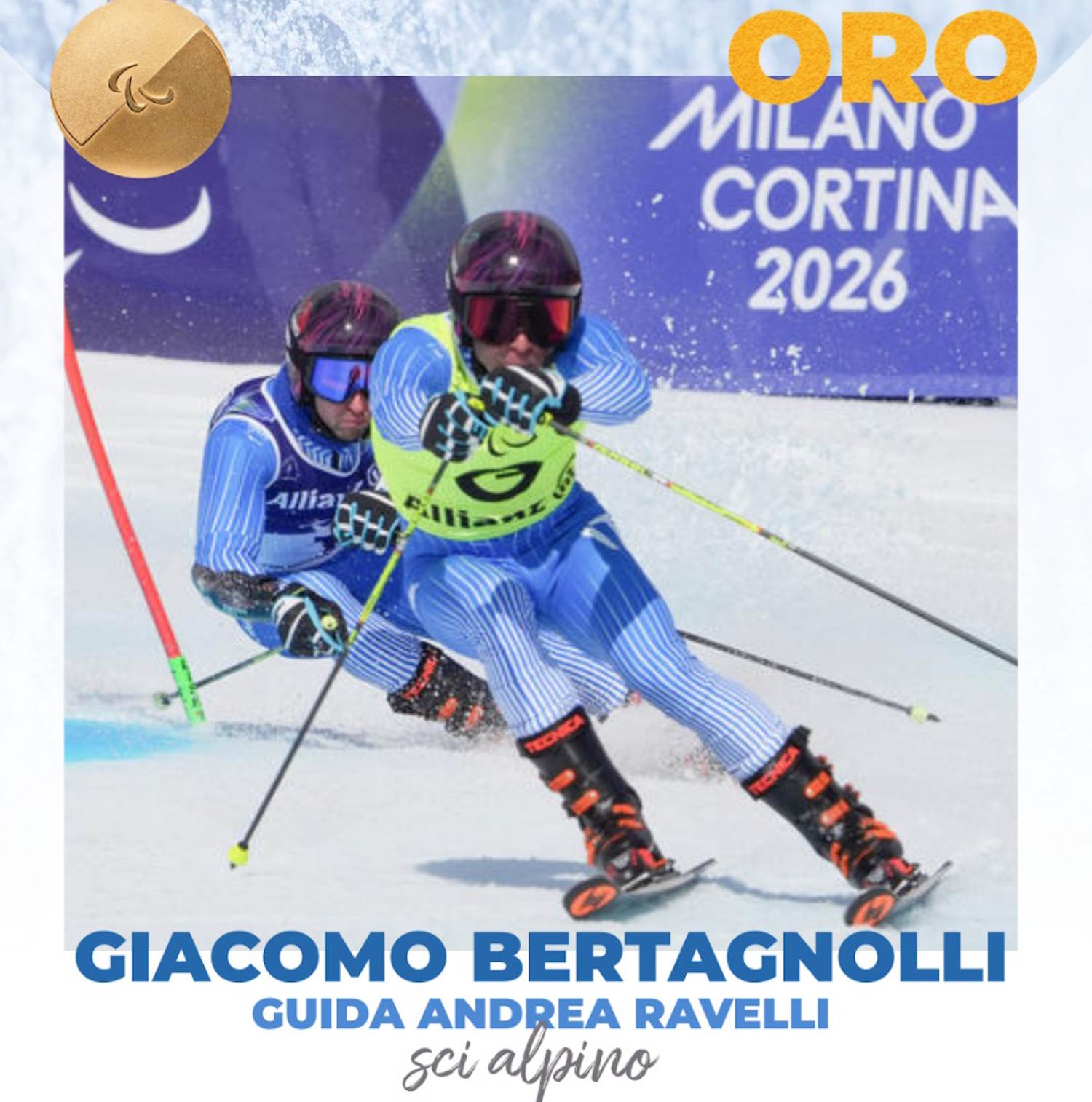 ¡Imparables Jack Bertagnolli y Andrea Ravelli! Oro en slalom VI y quinta medalla para ellos en los Juegos Paralímpicos Milán-Cortina