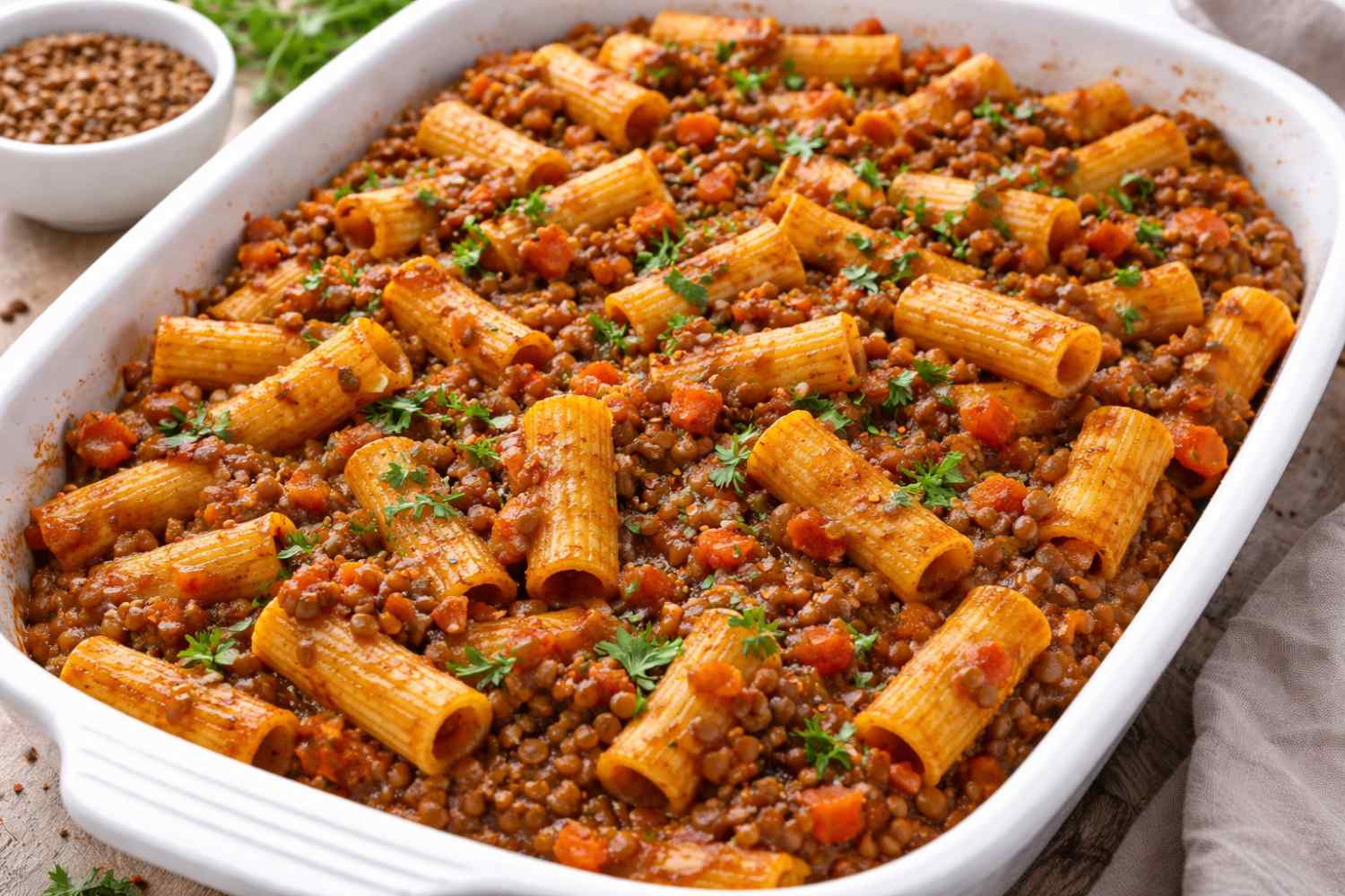 pasta al horno con ragú de lentejas (1)