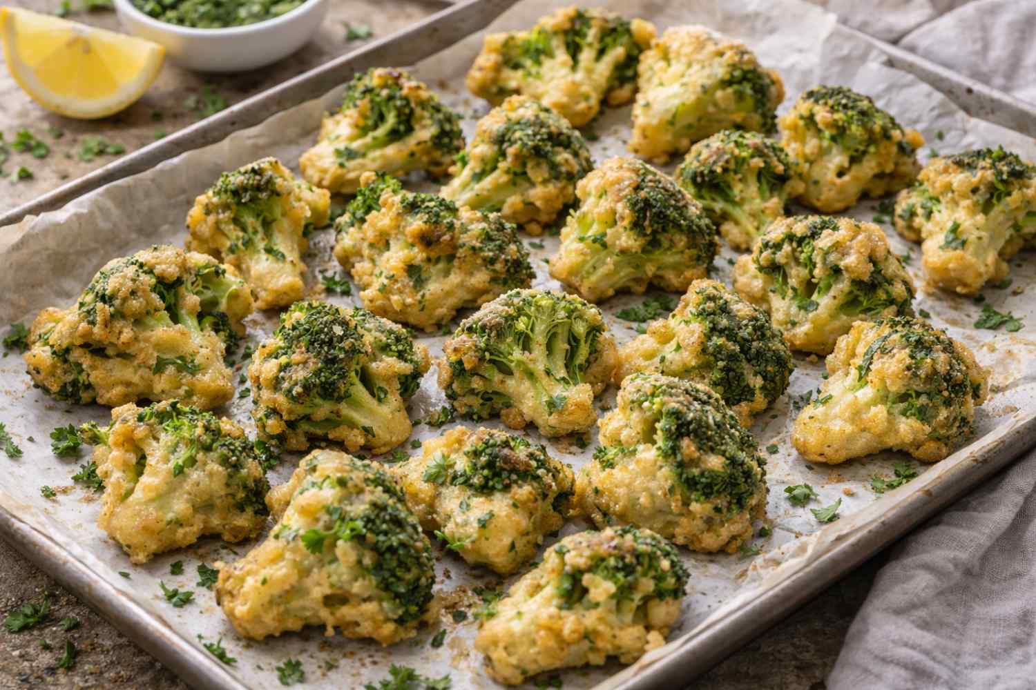 Brócoli rebozado al horno