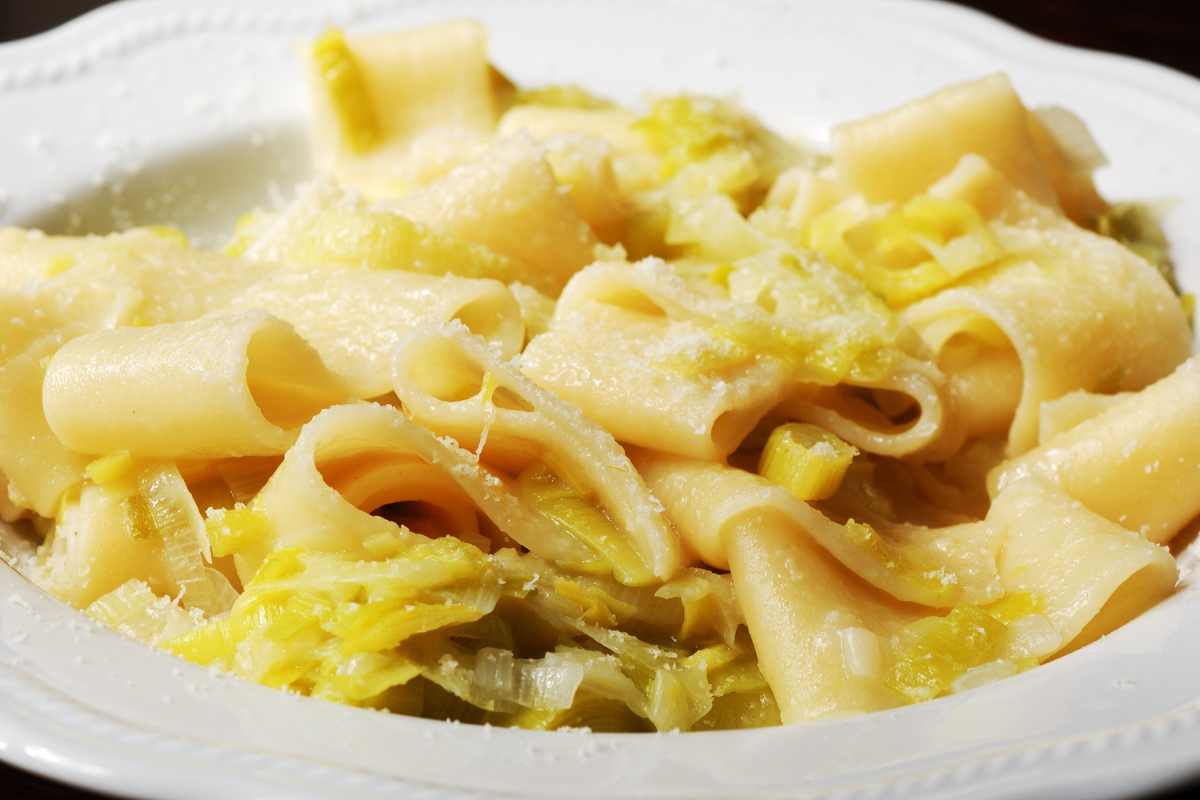 paccheri con puerros