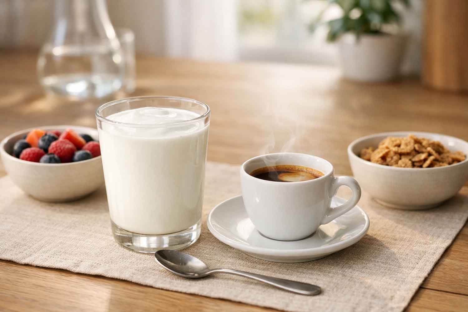 kéfir y café