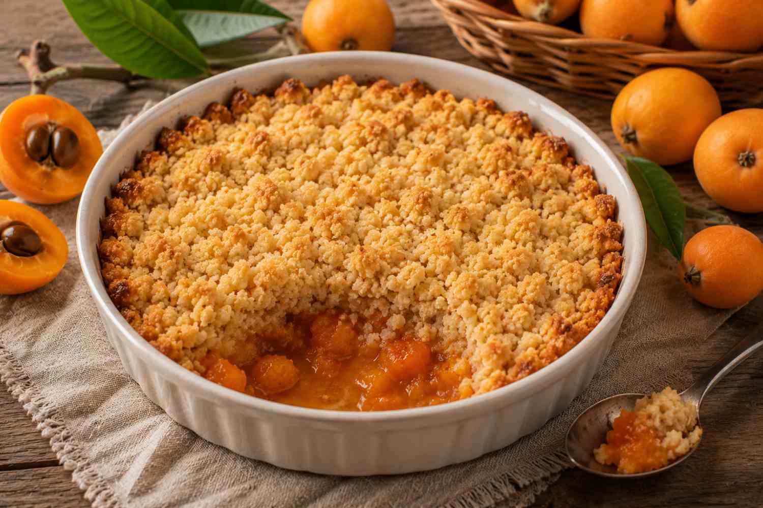crumble de níspero