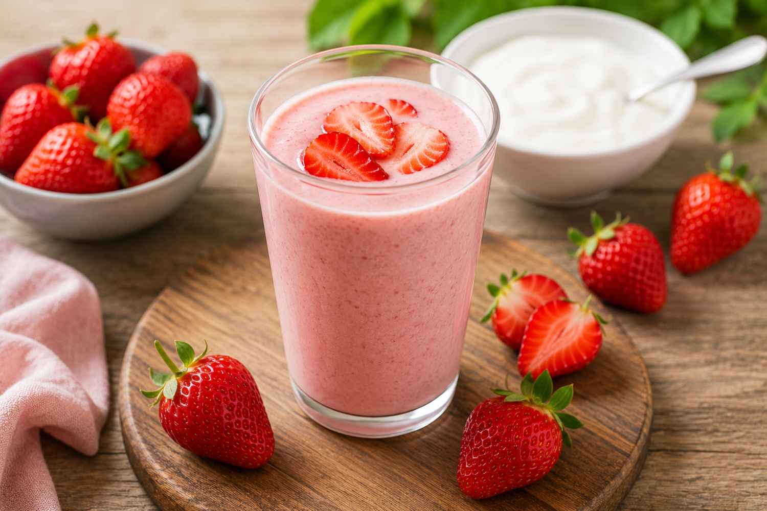 Batido de fresas y yogur
