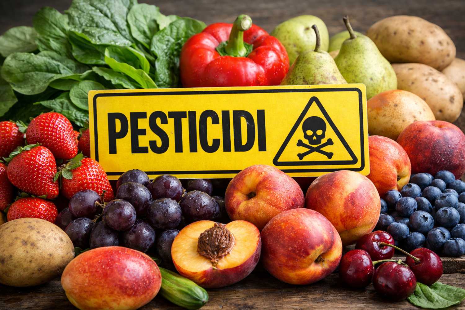 pesticidi frutta verdura segnale pericolo