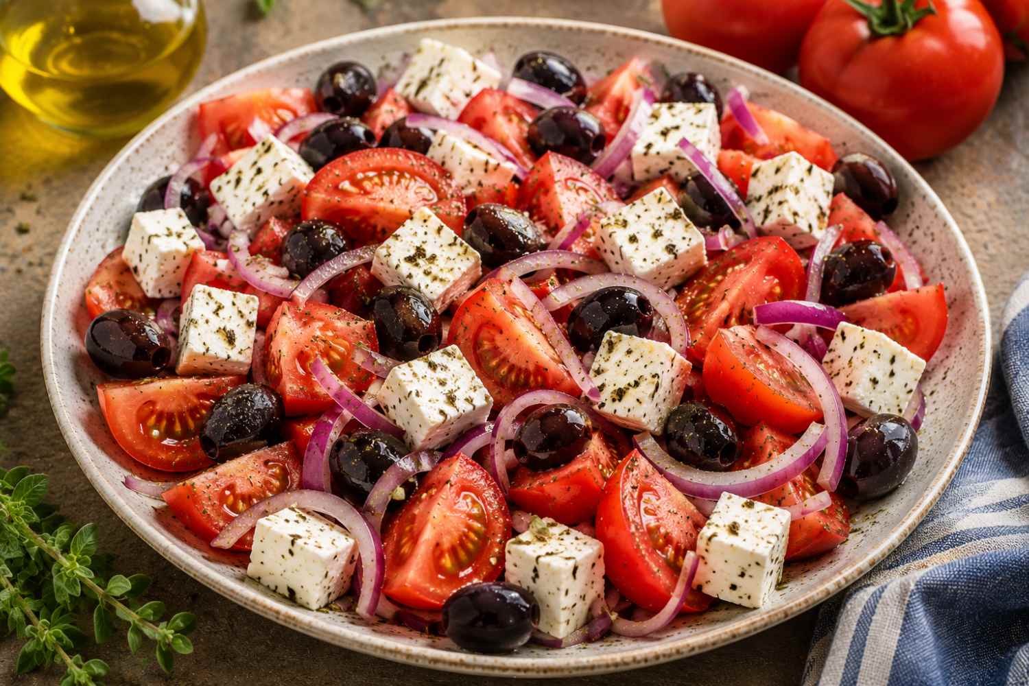 Ensalada griega sin pepinos