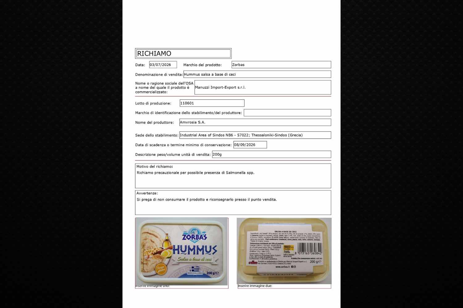 Recuerdo hummus