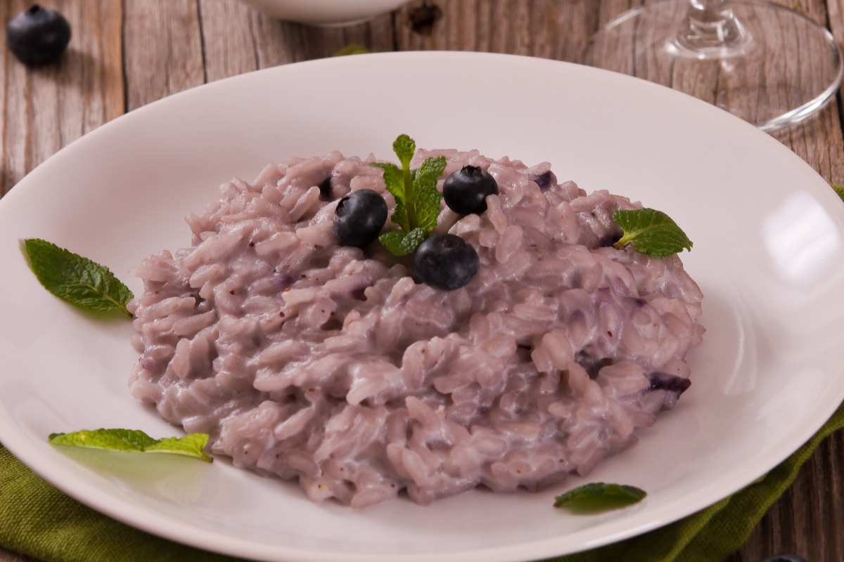risotto de arándanos