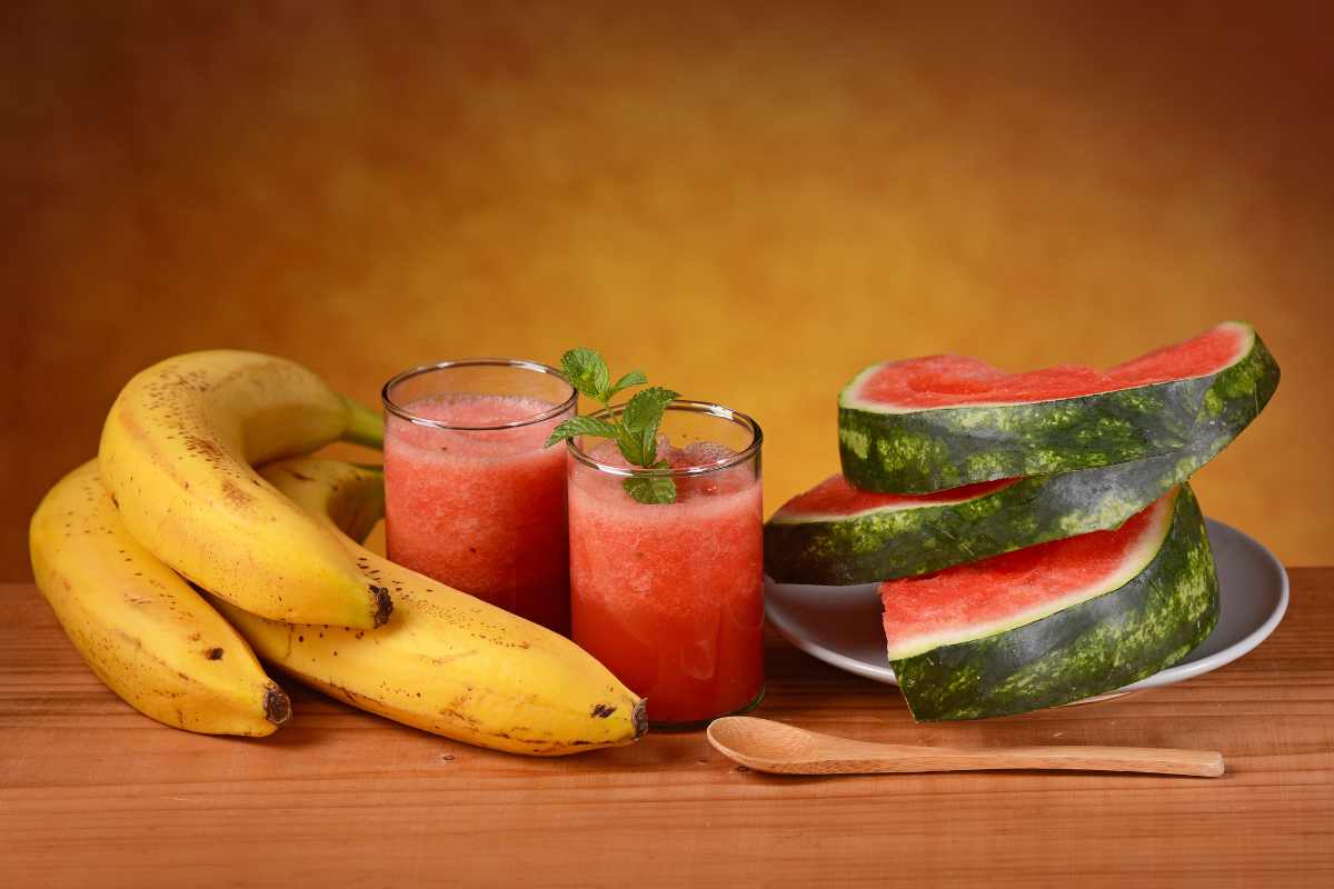 batido de plátano y sandía