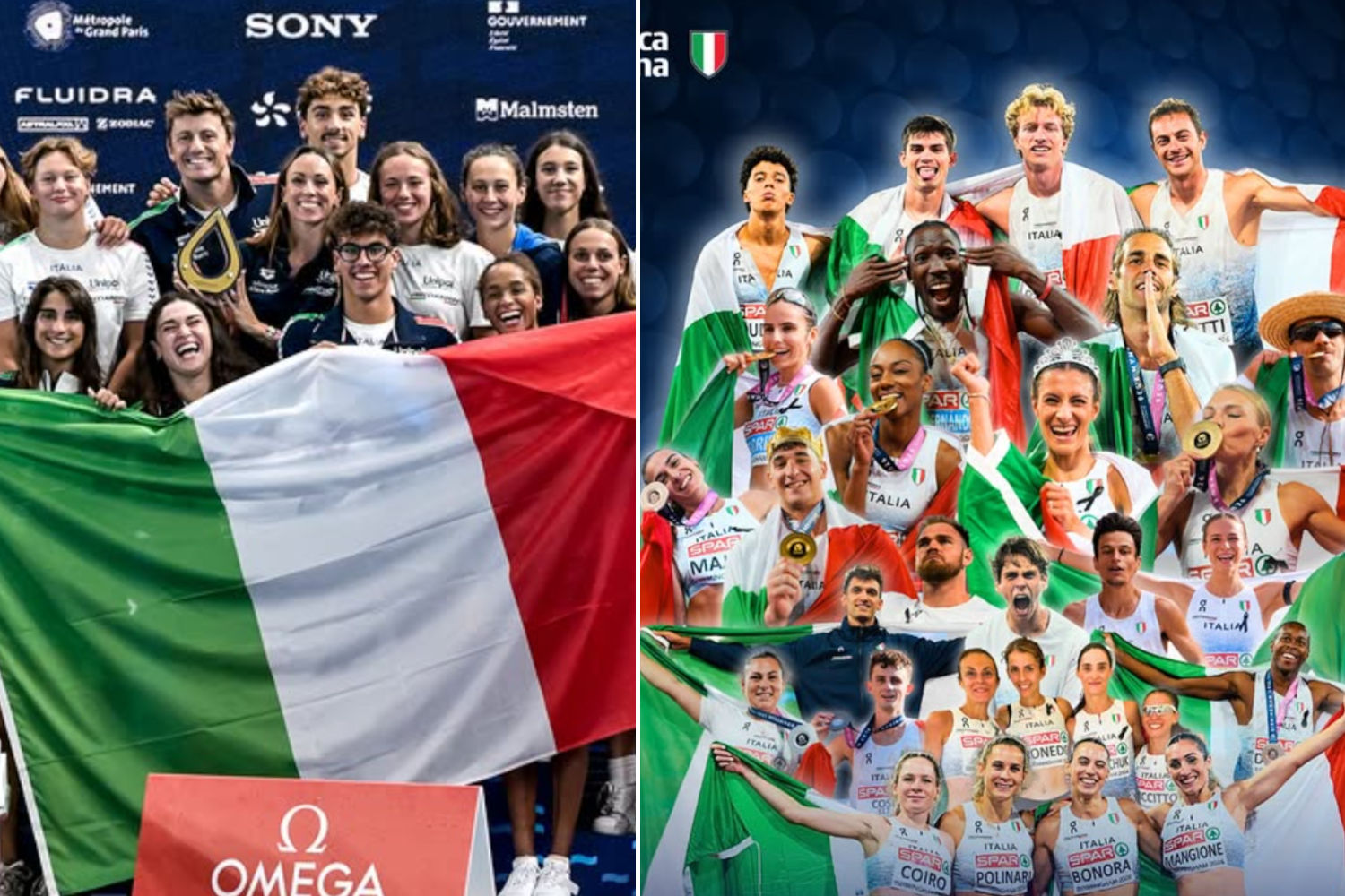 Italianos legendarios en el Campeonato de Europa: primeros en el medallero de atletismo y segundos en natación (y Manila Esposito gana el oro en gimnasia)