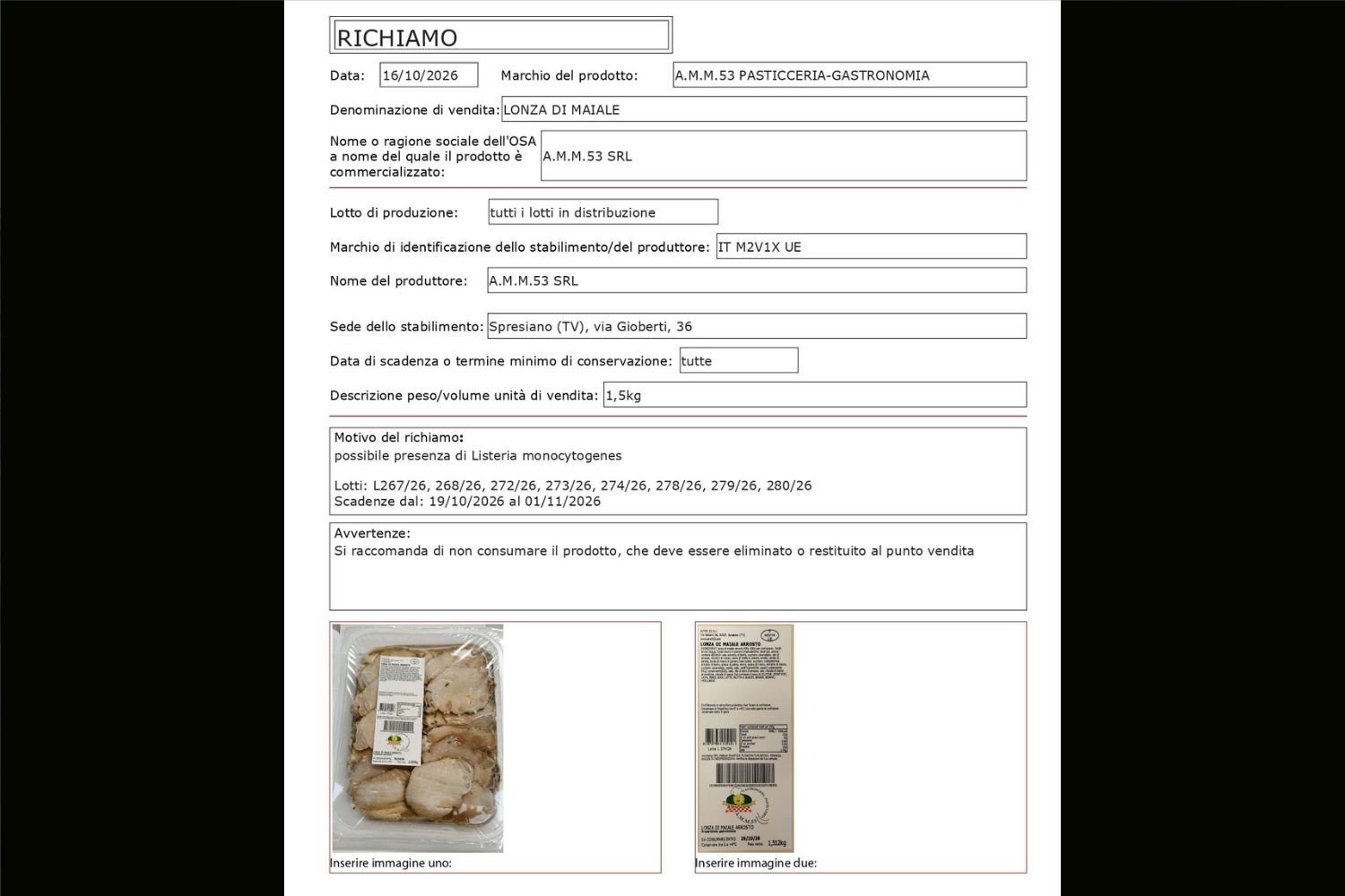 retirada de lomo de cerdo