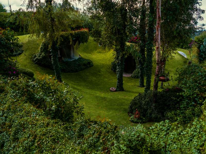 Exterior de Casa Orgánica, la casa de Javier Senosiain en Naucalpan