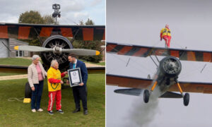 A sus 99 años, Helga Duffy se convierte en la persona de mayor edad en volar en las alas de un avión: una hazaña récord llena de adrenalina (con fines benéficos)